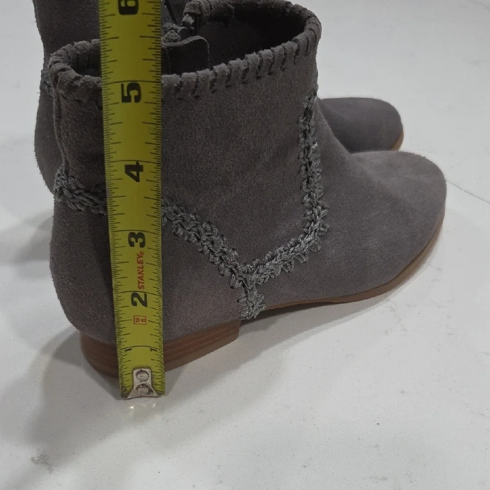 Jack Rogers Charcoal Suede Ankle Booties Sz6m Leather Upper New Without Tag